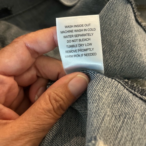 Highway Jeans Distressed Denim Jacket with Black Hood and Sleeves Distressed - Picture 10 of 10